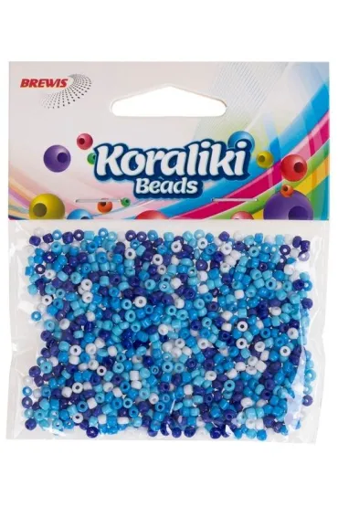 Brewis Koraliki akrylowe do nawlekania bia�e niebieskie 30 g