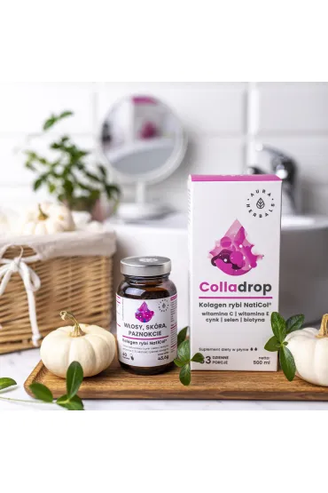 Aura Herbals Colladrop - kolagen rybi w p�ynie + witamina C Suplement diety 500 ml