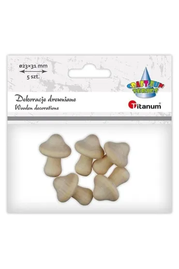 Titanum Drewniane grzybki 23 x 31 mm 5 szt.