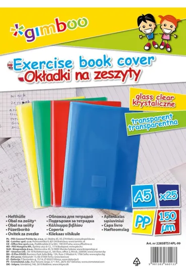 Gimboo Ok�adki zeszytowe A5 krystalczne 25 szt.