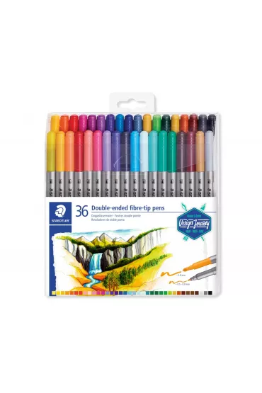 Staedtler Flamastry dwustronne Design Journey, 3 mm i 0.5-0.8 mm, 36 kolor�w 36 szt.