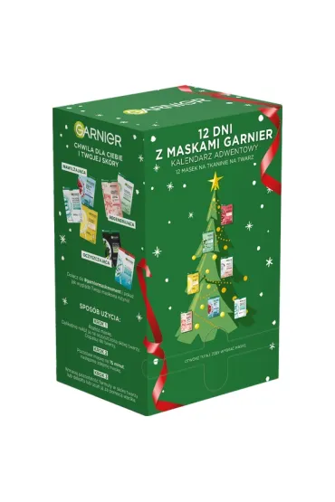 Garnier Zestaw Kalendarz Adwentowy maski na tkaninie na twarz 12 szt.