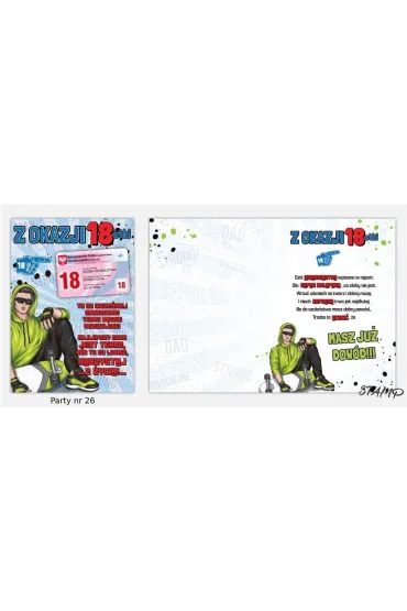 Stamp Karnet Party B6 + koperta wz�r nr 26 Urodziny 18