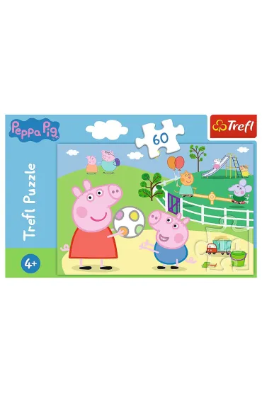 Puzzle 60 el. Zabawy w gronie przyjaci� �winka Peppa Trefl