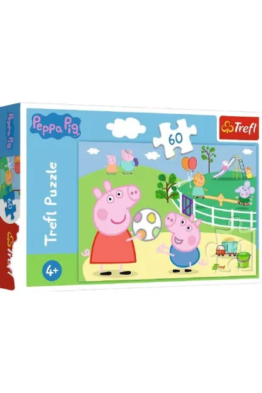 Puzzle 60 el. Zabawy w gronie przyjaci� �winka Peppa Trefl