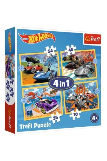 Puzzle 4w1 - Pojazdy Hot Wheels (35+48+54+70 el.) Trefl