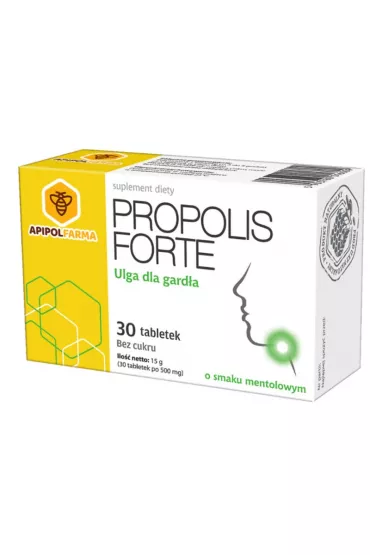 Apipolfarma Propolis Forte mentolowe tabletki na gard�o Suplement diety 30 tab.