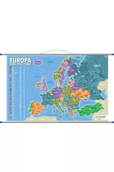 Mapa �cienna Europa kody pocztowe