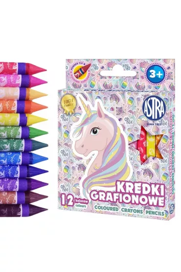 Kredki �wiecowe Astrakids grafionowe, 12 kol. - Jednoro�ec (316121009)