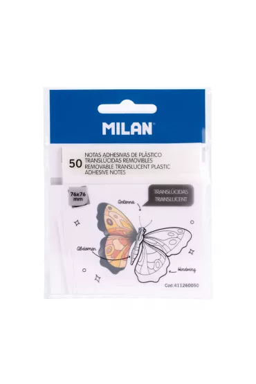 Milan Karteczki samoprzylepne Fluo przezroczyste 76 x 76 mm 50 szt.