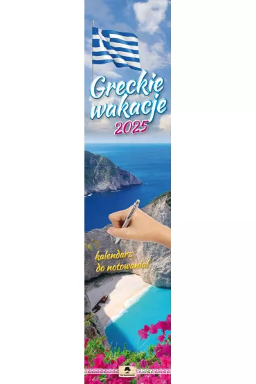 Kalendarz 2025 cienny paskowy wski kpw v.5 - greckie wakacje - Pan Kalendarzyk