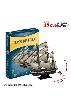 Puzzle 3D 168 el. aglowiec HMS Beagle Cubic Fun