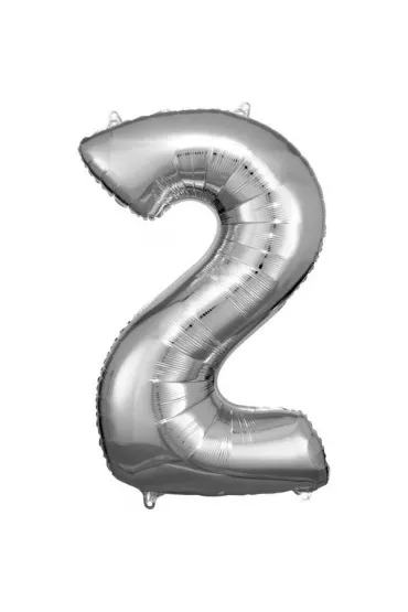 Amscan Balon foliowy cyfra 2 srebrna 57x86cm
