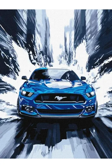 Ideyka Malowanie po numerach - Niebieski mustang 30x40cm