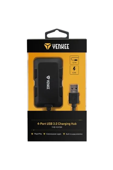 YHB 4341BK Hub 4x USB 3.0 black YENKEE