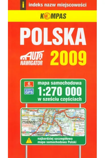 Zestaw 6 map samochodowych Polski w skali 1:270 000