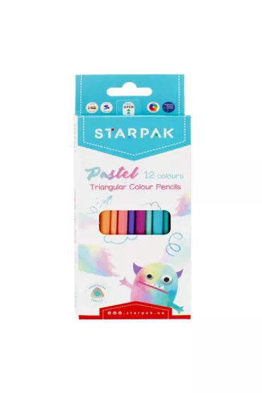 Starpak Kredki o��wkowe tr�jk�tne pastelowe 472397 12 szt.