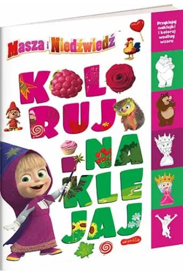 Masza i Nied�wied�. Koloruj i naklejaj