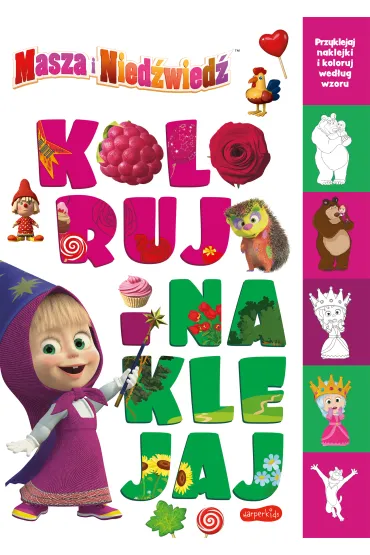 Masza i Nied�wied�. Koloruj i naklejaj