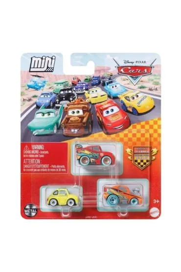 Cars Auta Mikroauta 3-pak Mattel