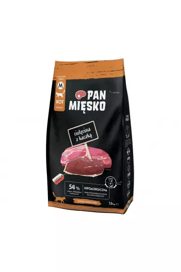 Pan Misko Karma sucha dla kota Cielcina z kaczk chrupki M 1.6 kg