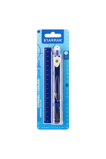 Cyrkiel metalowy plus linijka Navy Blue STARPAK 561877