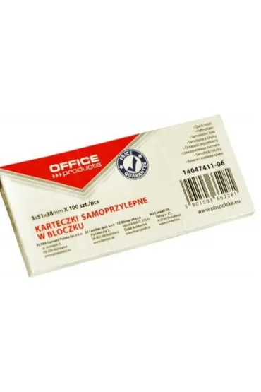 Bloczek samoprzylepny Office Products 3x38x51mm