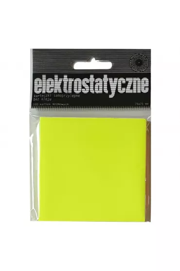 Ziemia Obiecana Karteczki elektrostatyczne samoprzylepne Neon ��te 75x75 mm 100 kartek