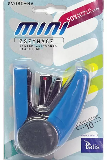 Tetis Mini zszywacz niebieski, czarny 10,20 kartek