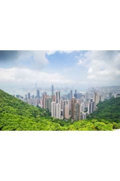 Widok ze wzgrza Wiktorii w Hong Kongu - plakat premium 60x40 cm