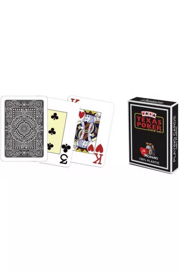 Texas Poker Hold Em, karty do gry, kolor czarny Modiano