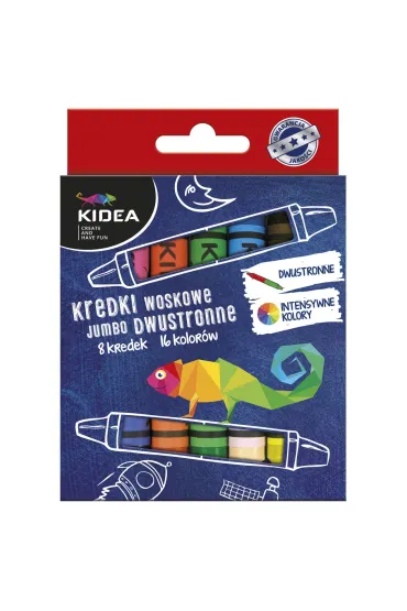 Derform Kredki woskowe dwustronne Jumbo 8 kolor�w