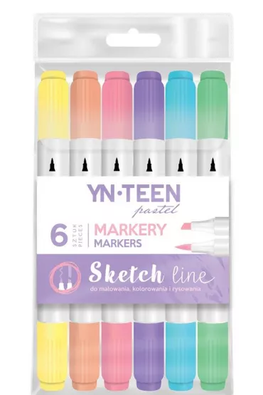 Interdruk Marker Sketch Line Pastel 6 szt.