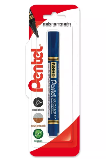 Pentel Marker permenentny z �ci�t� ko�c�wka N860 niebieski