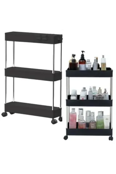 LeanToys Rega� wielofunkcyjny mobilny 3 p�ki na k�kach