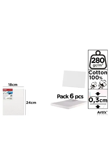 Artix Tablica malarska 18x24x0,3cm 280G/m2 (6 szt)