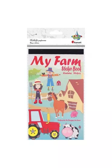 Titanum Naklejki papierowe 6 plansz farma mix 174 szt.
