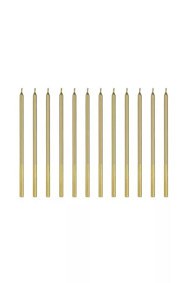 PartyDeco �wieczki urodzinowe g�adkie z�ote 14cm
