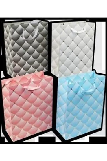 Polkart Torebka prezentowa M, z�ocona, grafika (26x32x10cm) mix