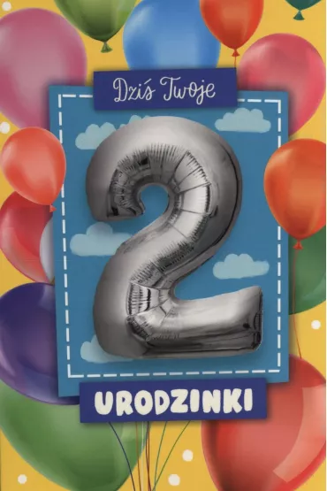 Pan Dragon Karnet Balloon 2 Urodziny