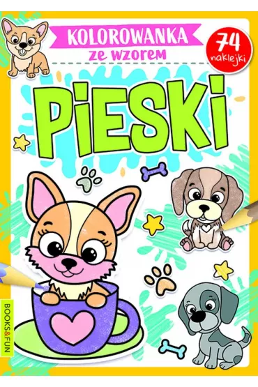 Pieski. Kolorowanka ze wzorem