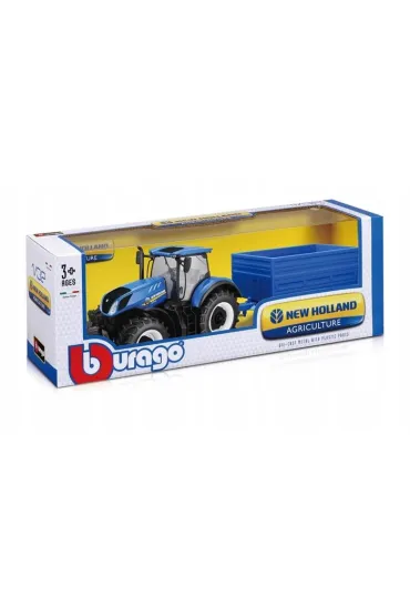 New Holland T7.315 z przyczep� i belami s�omy Bburago