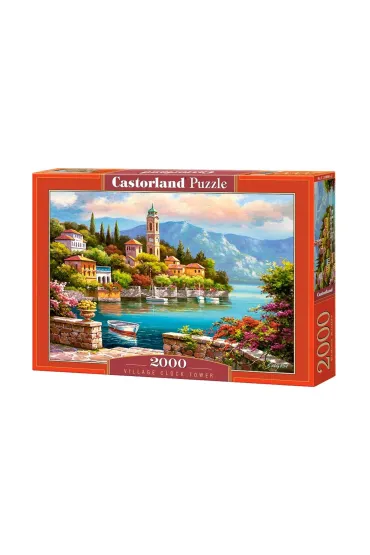 Puzzle 2000 el. Village Clock Tower Castorland