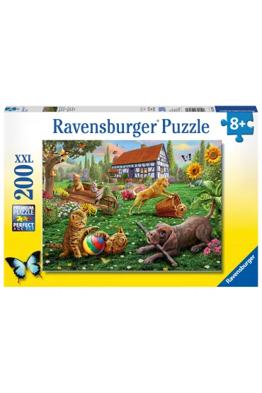 Puzzle 200 el. XXL Zwierzaki w ogrodzie Ravensburger