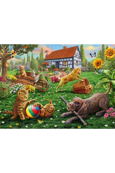 Puzzle 200 el. XXL Zwierzaki w ogrodzie Ravensburger