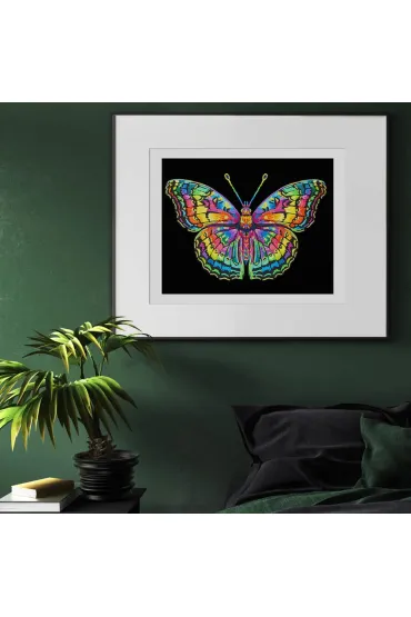 Diamond Dotz Haft diamentowy - Adults Flocked Neon Butterfly 35.5x45.7cm