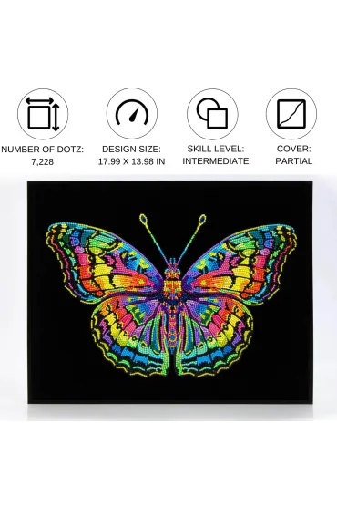 Diamond Dotz Haft diamentowy - Adults Flocked Neon Butterfly 35.5x45.7cm
