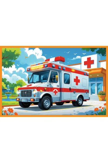 Puzzle 2x24 el. W�z stra�acki i karetka Trefl
