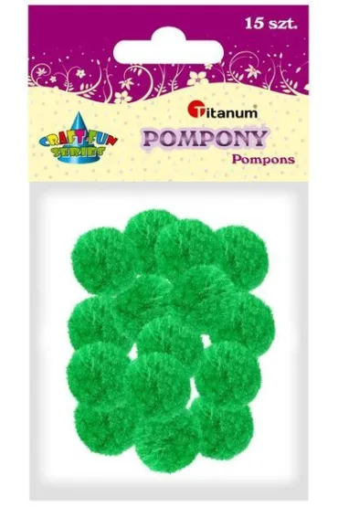 Titanum Pompony poliestrowe zielone 18mm