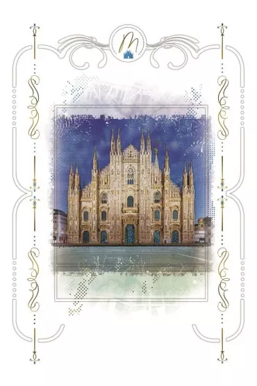 DaVinci Karnet + koperta Katedra Duomo Mediolan 12x18cm